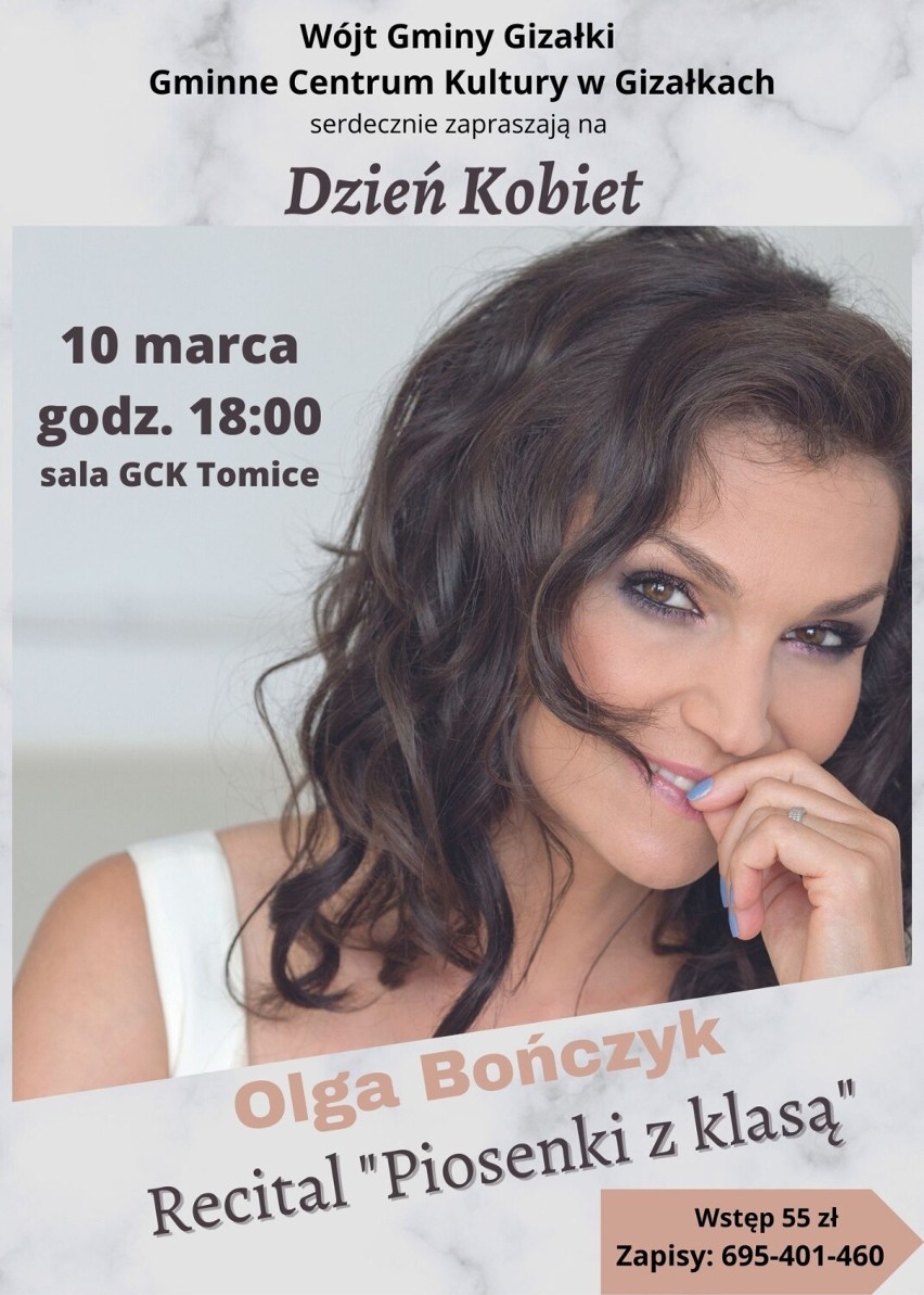 Olga Bończyk 10 marca zaśpiewa w sali GCK w Tomicach
