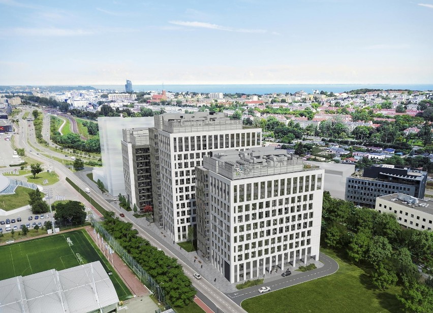 3T Office Park przy ulicy Łużyckiej w Gdyni rośnie coraz szybciej. Kamień węgielny pod inwestycję wmurowany WIZUALIZACJE, ZDJĘCIA