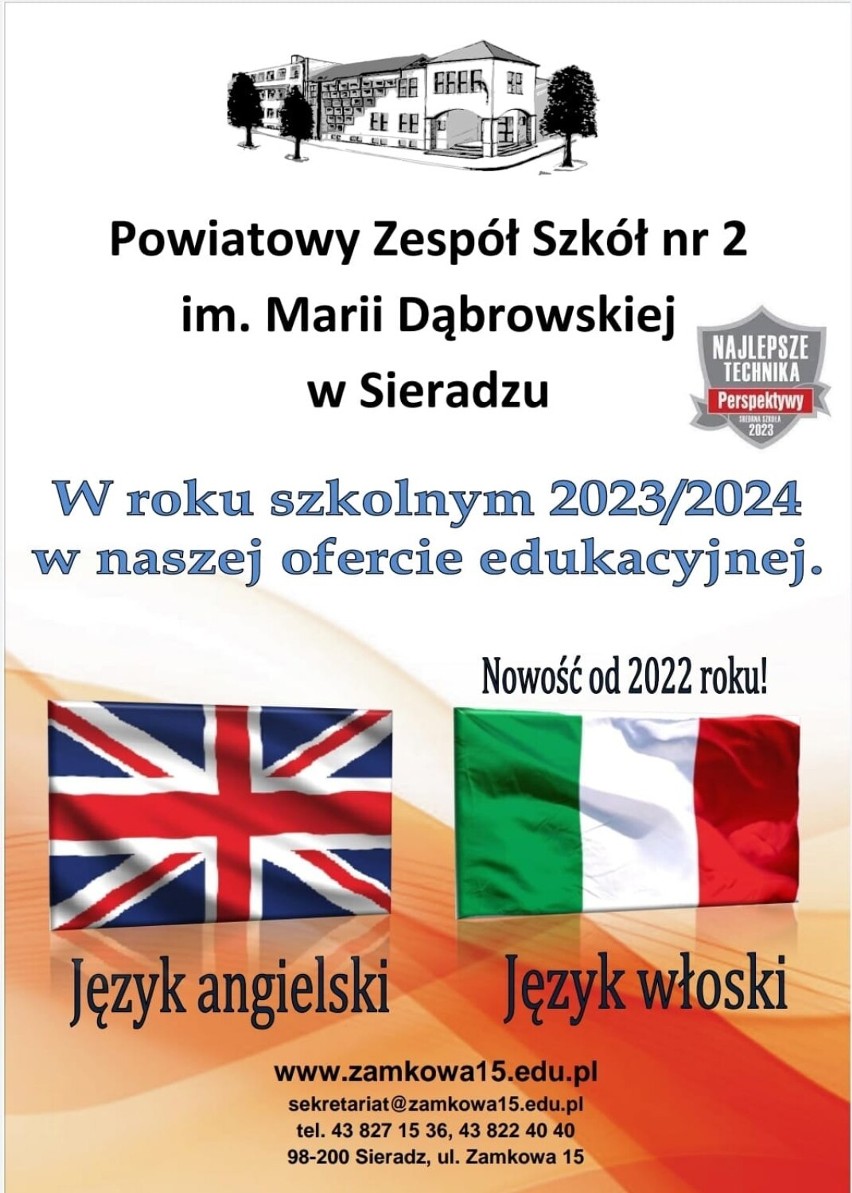 Wybór ósmoklasisty 2023. Czym kusi Powiatowy Zespół Szkół nr 2 w Sieradzu? ZDJĘCIA