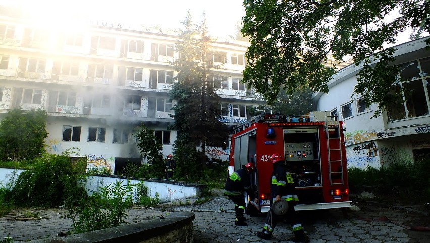 Pożar starego sanatorium w Orłowie