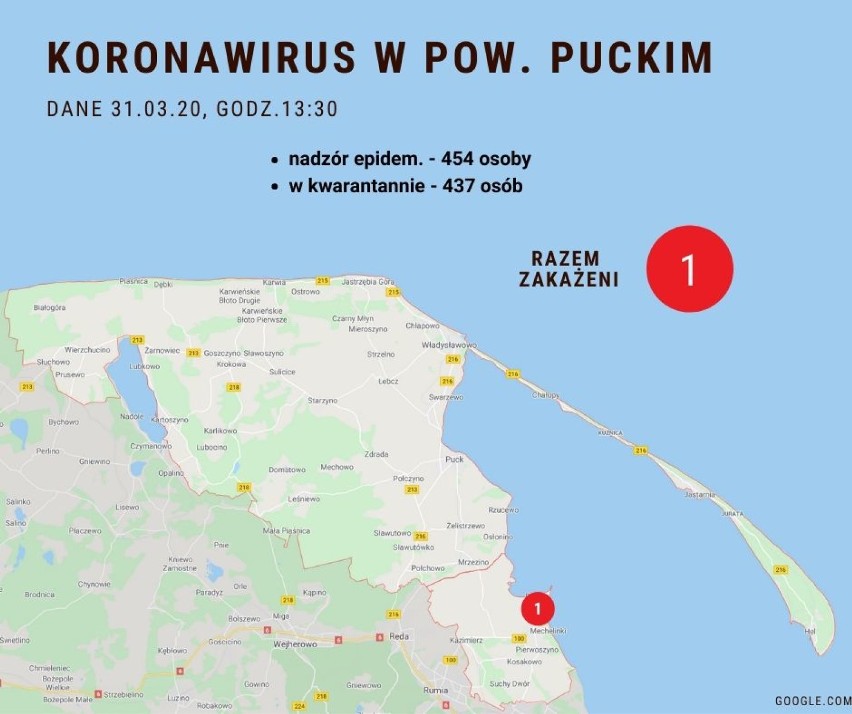 Mapa powiatu puckiego