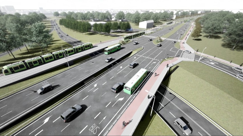 Wizualizacja nowej trasy tramwajowej na Naramowice