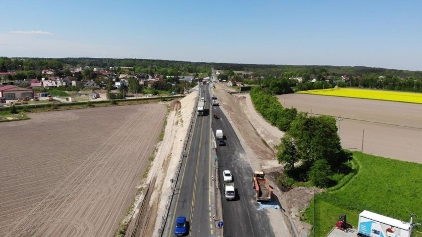 Remont DK46 i budowa nowego wiaduktu w Dąbrowie.