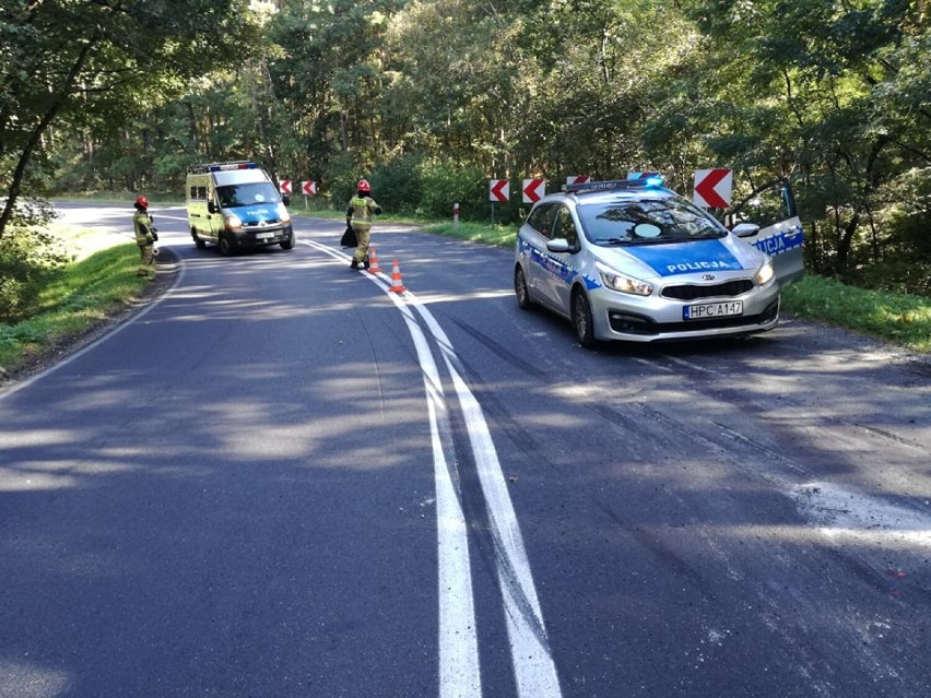 Wypadek ciężarówki na drodze Włocławek - Brzezie