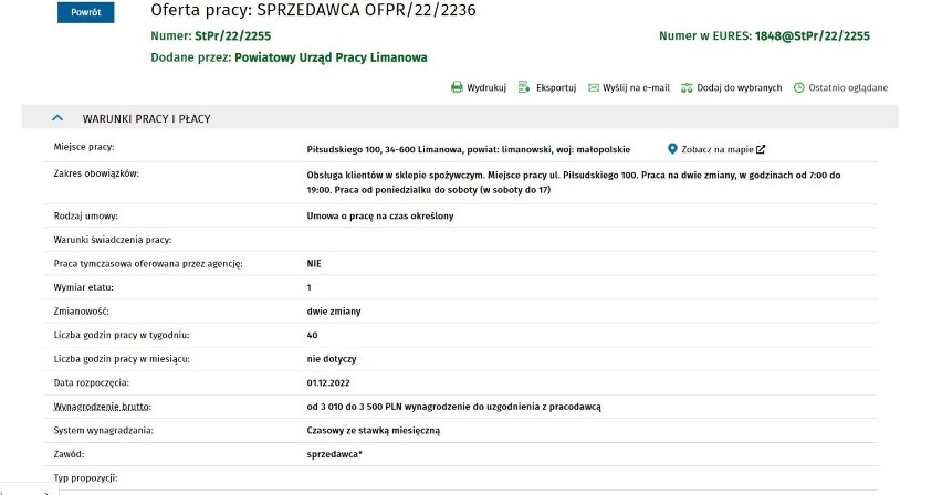 Aktualne oferty pracy w Limanowej i w powiecie limanowskim. Kto ma szansę na zatrudnienie?