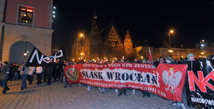 W Dniu Pamięci Żołnierzy Wyklętych narodowcy przemaszerowali we Wrocławiu