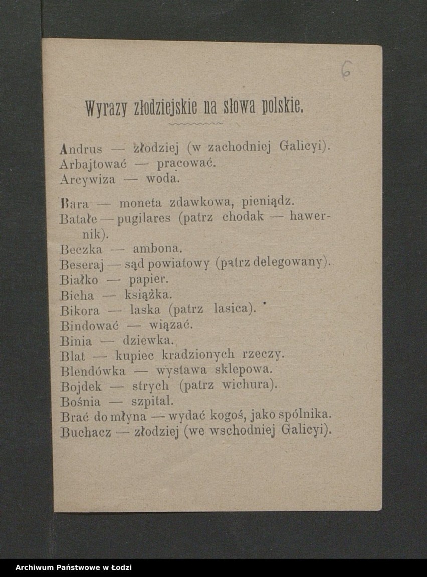 Chcesz mówić jak Szpicbródka? Zobacz „Słownik mowy złodziejskiej”