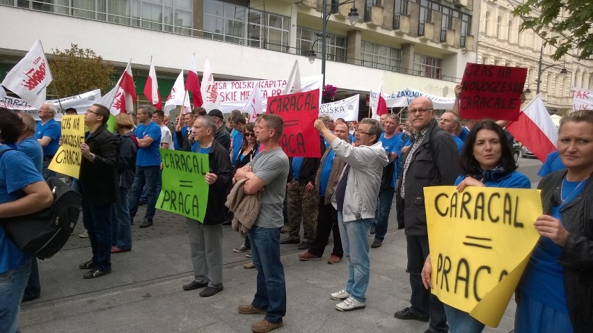 Protest pracowników WZL nr 1 w Łodzi