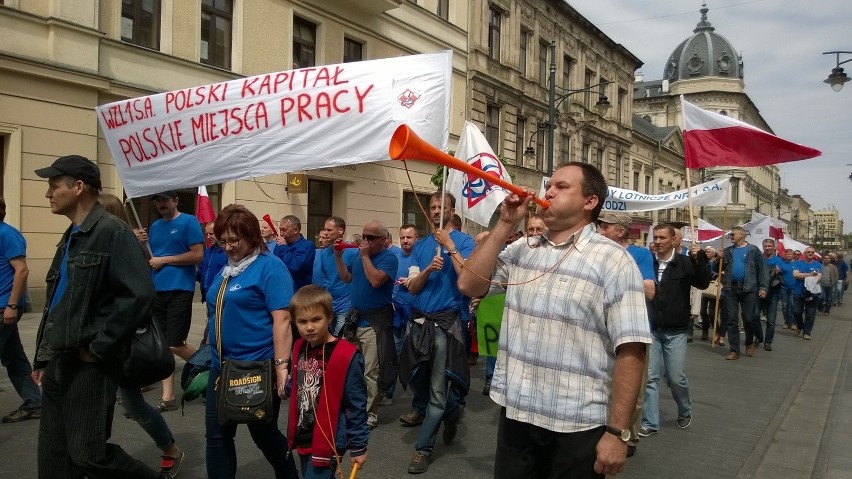 Protest pracowników WZL nr 1 w Łodzi