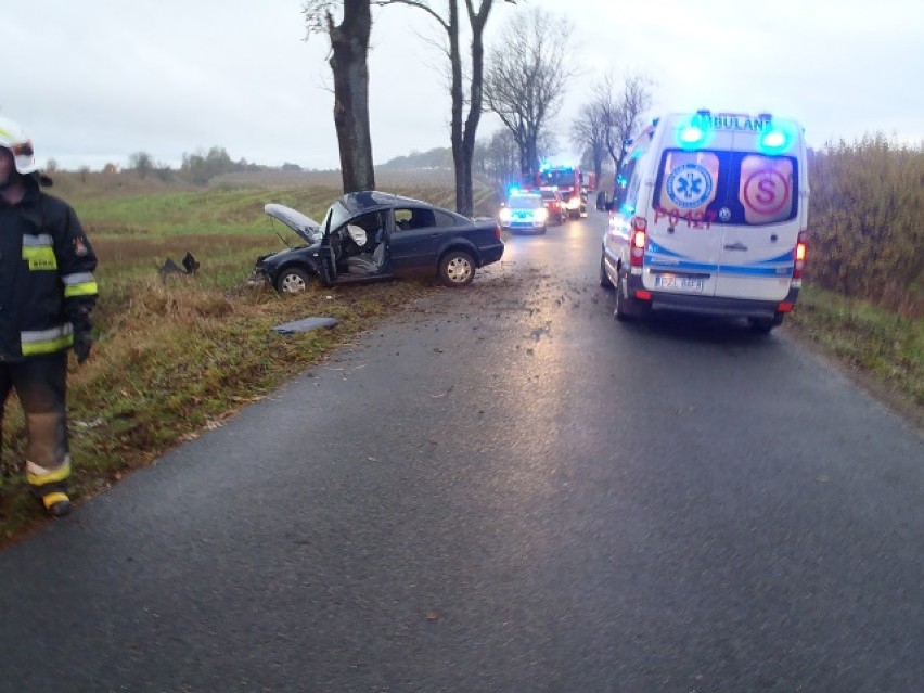 Wypadek na drodze powiatowej na trasie Węgierce- Tarnówka