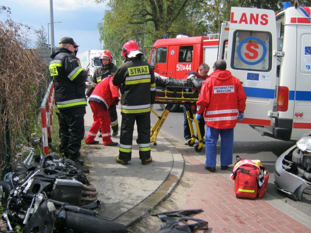 Ranny motocyklista trafił do szpitala