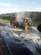 Pożar samochodu osobowego na autostradzie A4 [ZDJĘCIA]