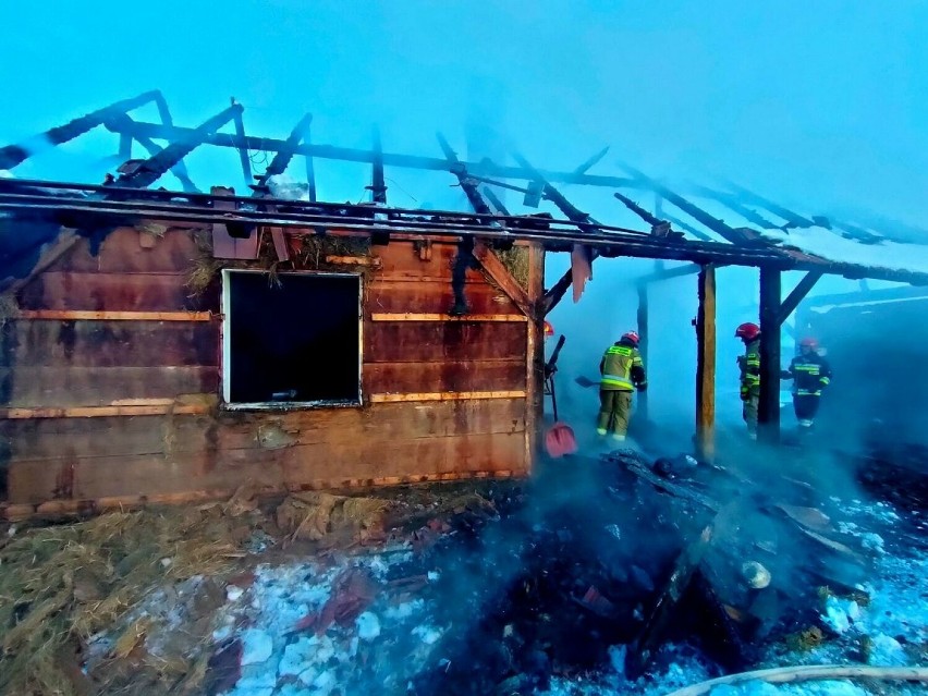 Mężczyzna zginął w pożarze drewnianego domu w Szówsku [ZDJĘCIA]