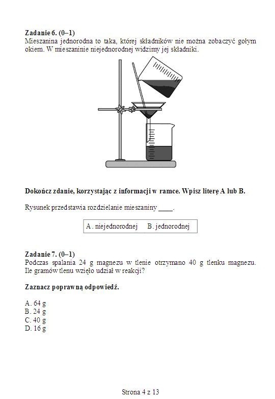 EGZAMIN GIMNAZJALNY 2013. Test przyrodniczy [ARKUSZ dla osób upośledzonych, ODPOWIEDZI wkrótce]