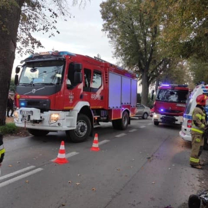 Wypadek w Leźnie - ranny 72-letni motocyklista