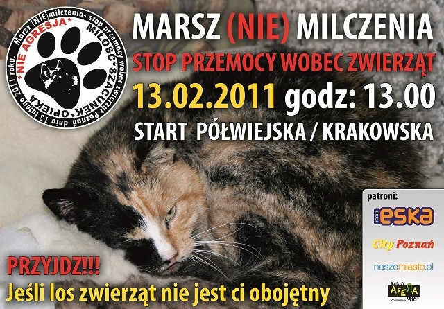 Marsz (NIE) Milczenia wyruszy 13 lutego o godz. 13 ze skrzyżowania ulic Półwiejskiej i Krakowskiej