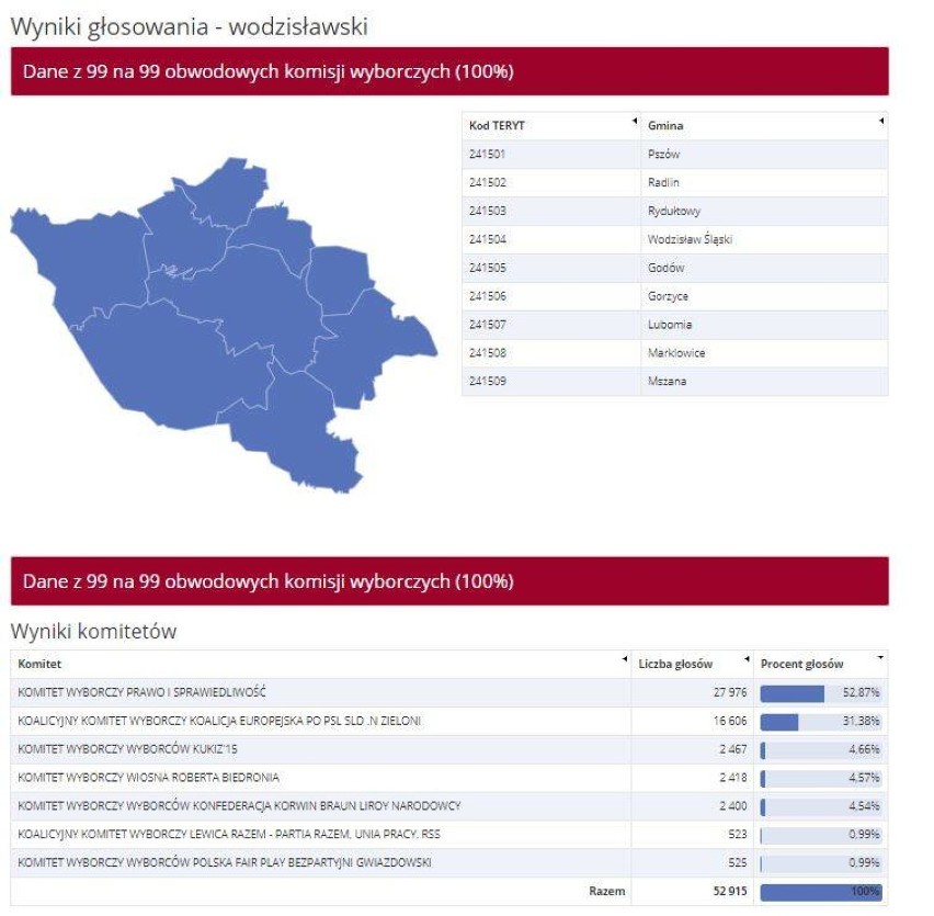 W Rybniku kto wygrał wybory do Parlamentu Europejskiego?