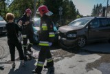 Wypadek w Krakowie. Zderzenie samochodów na Łanowej [ZDJĘCIA, WIDEO]