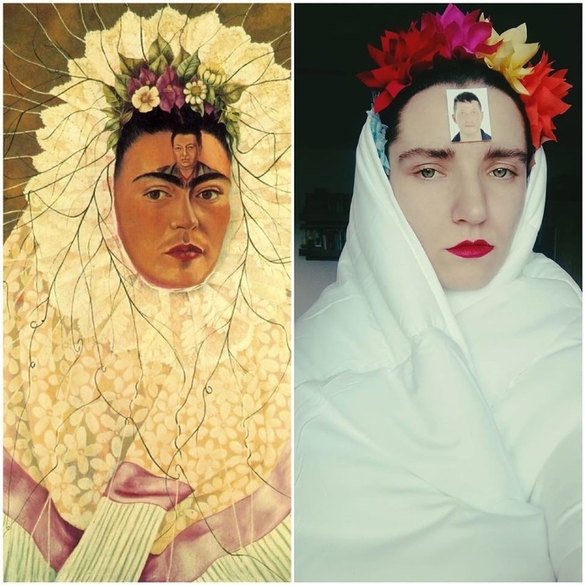 Oryginał: Frida Kahlo „Diego w moich myślach” i wersja...