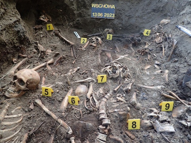 W długim na 4 metry masowym grobie odnaleziono łącznie szczątki 19 żołnierzy niemieckich i radzieckich.
