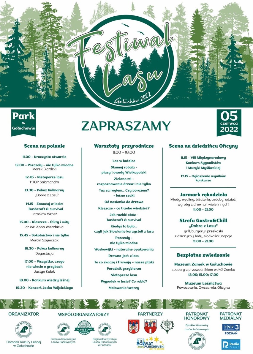W niedzielę, 5 czerwca 2022 roku, Ośrodek Kultury Leśnej w Gołuchowie zaprasza na Festiwal Lasu