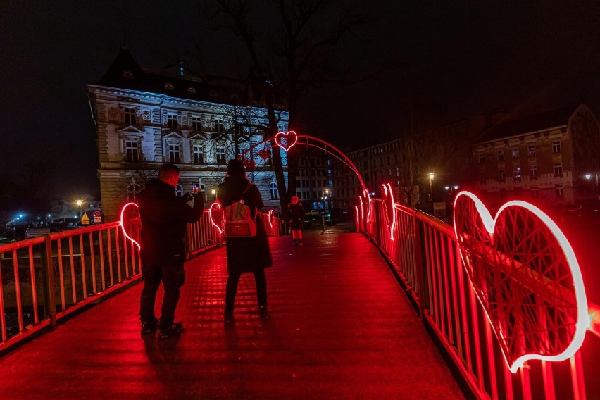 Walentynkowy mostek w Bielsku-Białej....