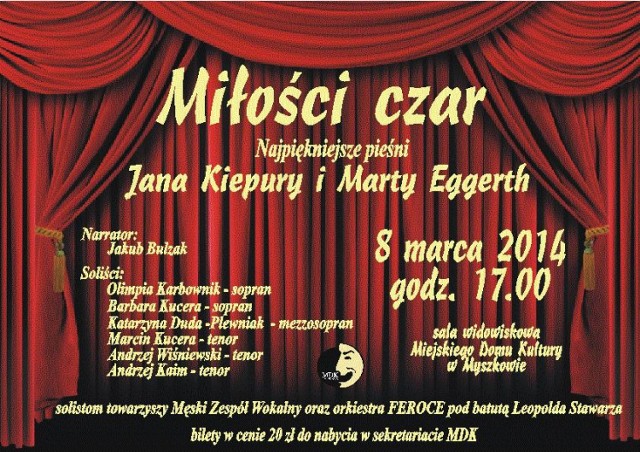 Koncert pieśni Jana Kiepury i Marty Eggerth w MDK Myszków.