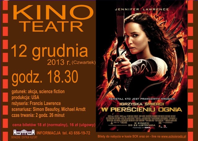 Czwartkowe kino w Sieradzu. Kraina lodu i Igrzyska śmierci - to 12 grudnia