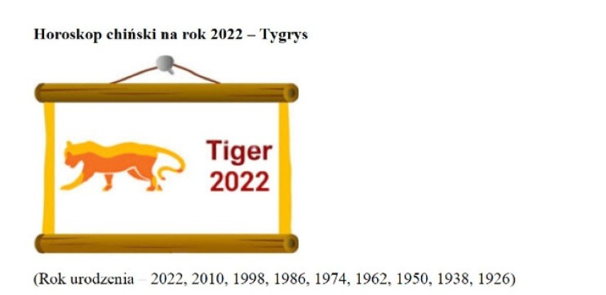 Horoskop chiński na rok 2022 – Tygrys...