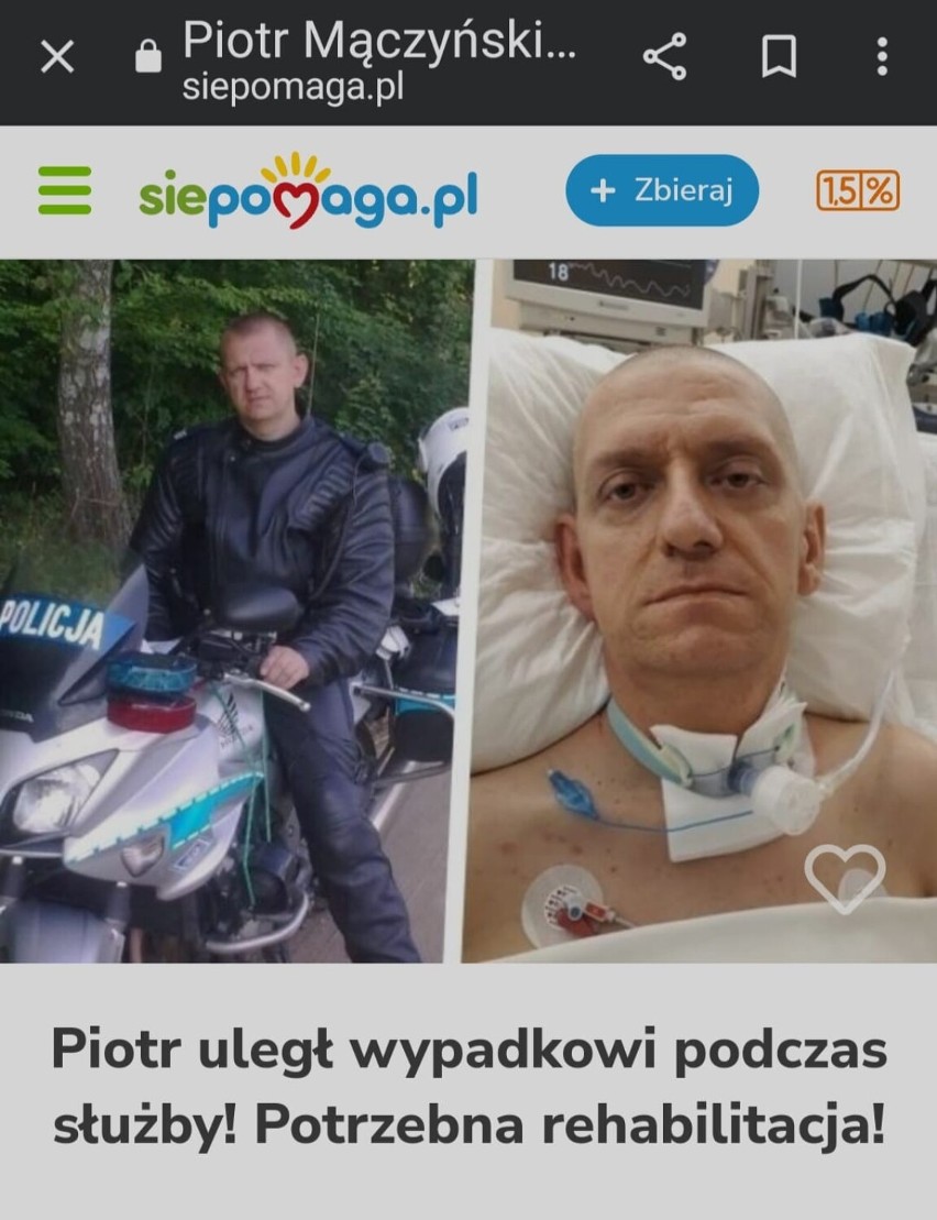 Opoczyński policjant od ponad roku walczy o powrót do zdrowia po wypadku w czasie służby - ZDJĘCIA