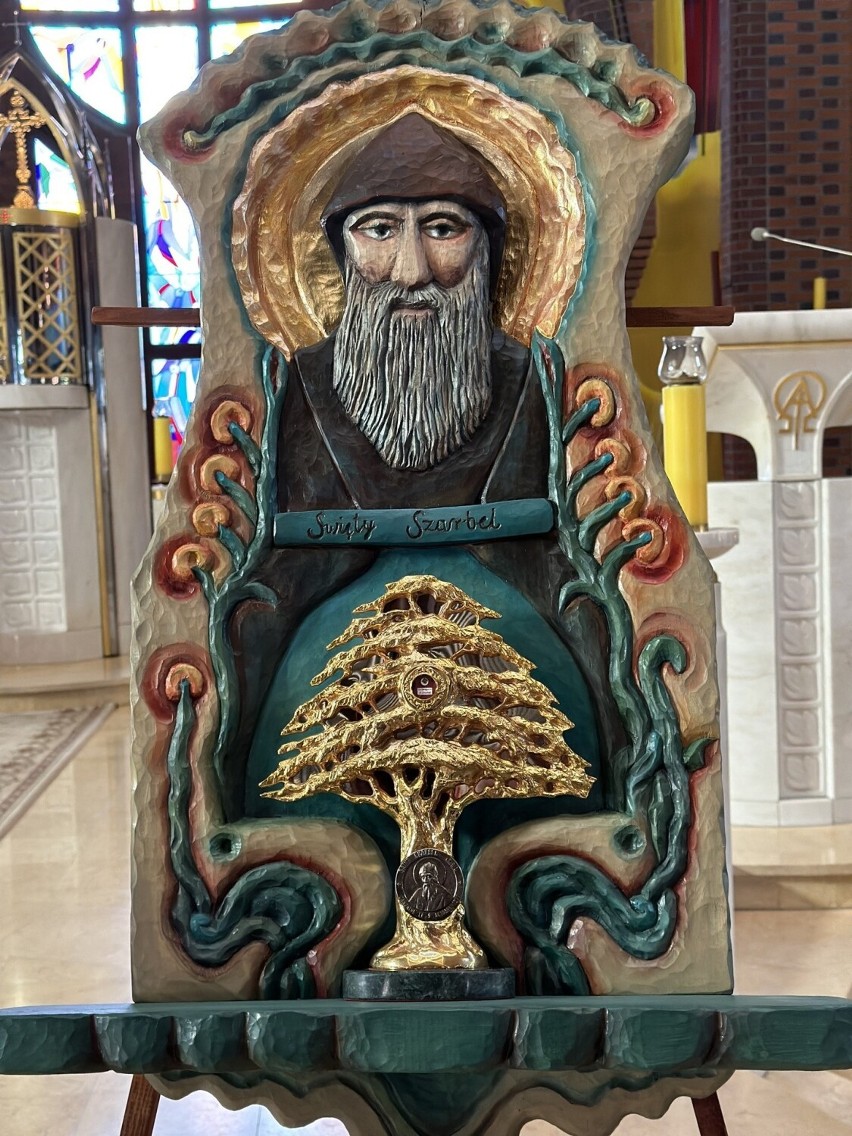 Relikwiarz św. Szarbela  autorstwa Antoniego Toborowicza z...