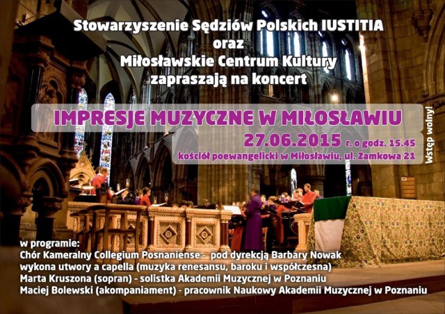 MCK Miłosław: Koncert Chóru Collegium Posnaniense.