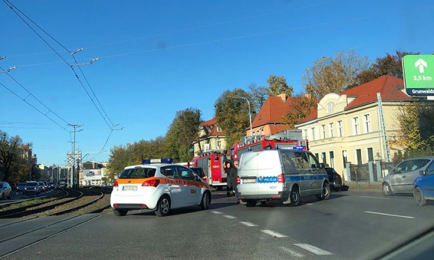 Wypadek motocyklisty we Wrzeszczu 31.10.2018