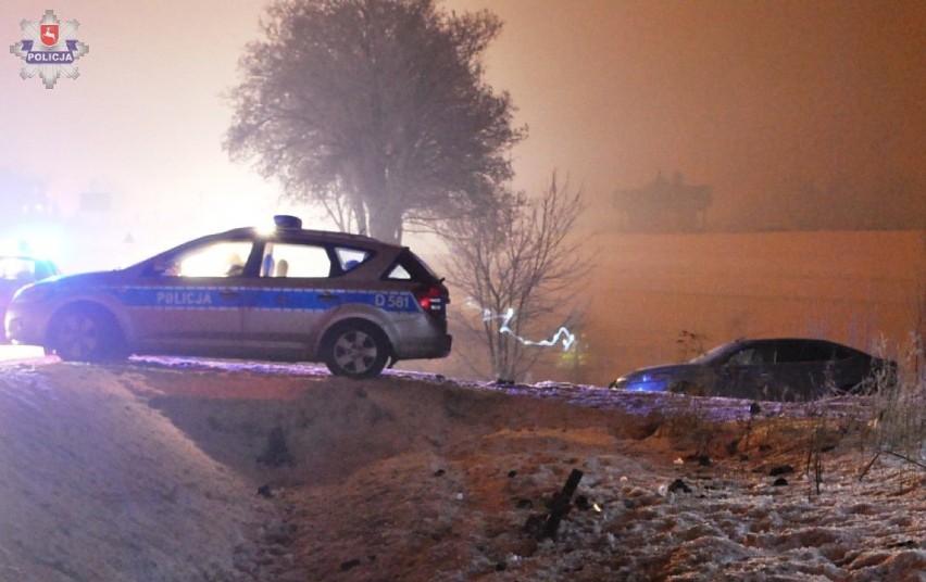 Wypadek w Zarajcu: Kierowca forda dachował. Ranna pasażerka