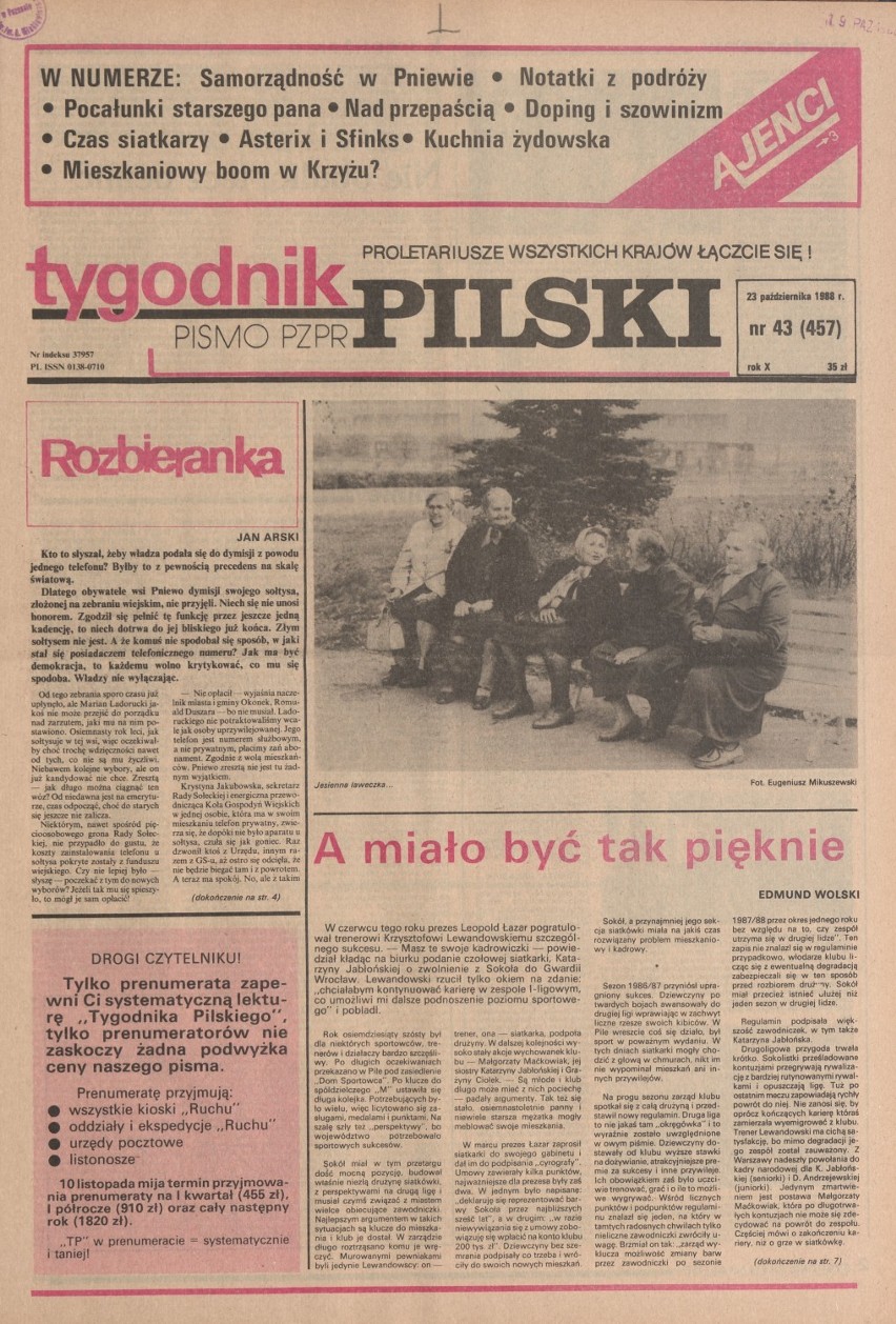 Klempicz, "Chodzież" i maraton. Tygodnik Pilski, 1988 rok