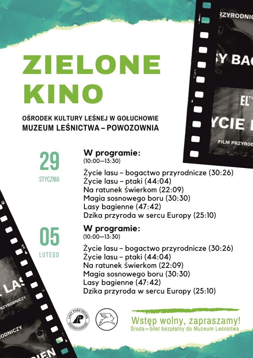 Pokaz filmów przyrodniczych z okazji ferii w Muzeum Leśnictwa Ośrodka Kultury Leśnej w Gołuchowie