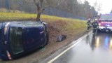 Wypadek na Głuszynie: Samochód wypadł z drogi [ZDJĘCIA]