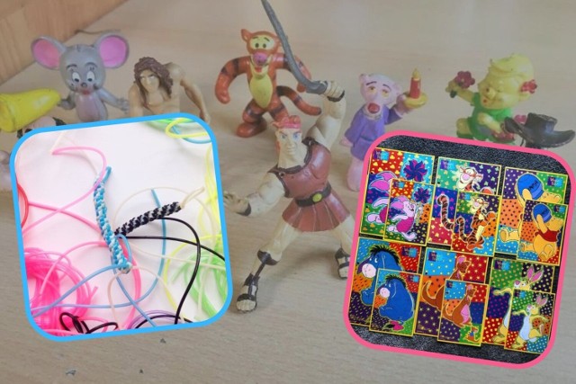 Kultowe zabawki z lat 90. i dwutysięcznych to m.in.: gumowe figurki, karteczki czy filofuny.