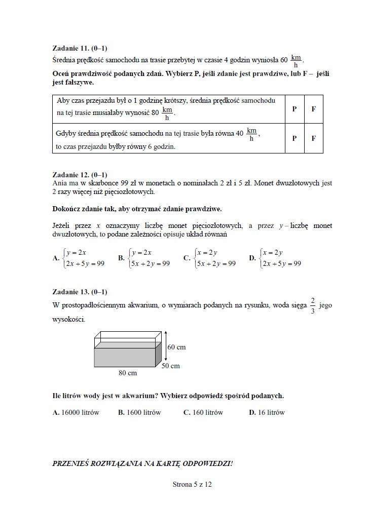 Egzamin gimnazjalny 2013. Test z matematyki i przyrody [ARKUSZE, PYTANIA, ODPOWIEDZI]