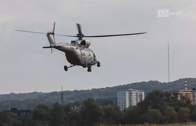 Policyjny helikopter nad Szczecinem