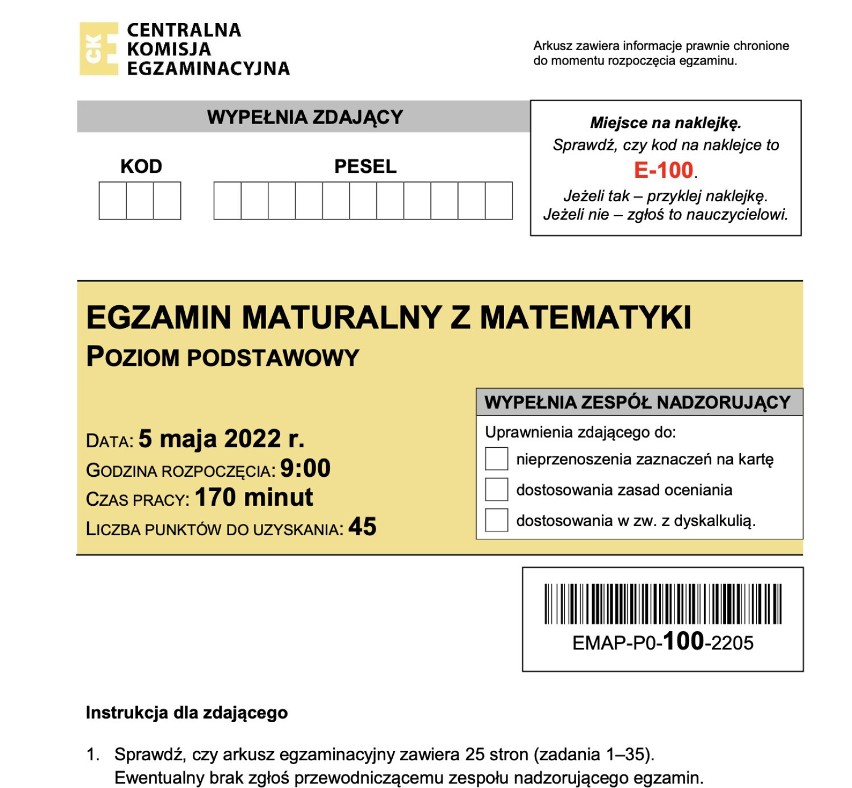 Matura 2022 matematyka. Odpowiedzi do zadań otwartych [05.05.2022]