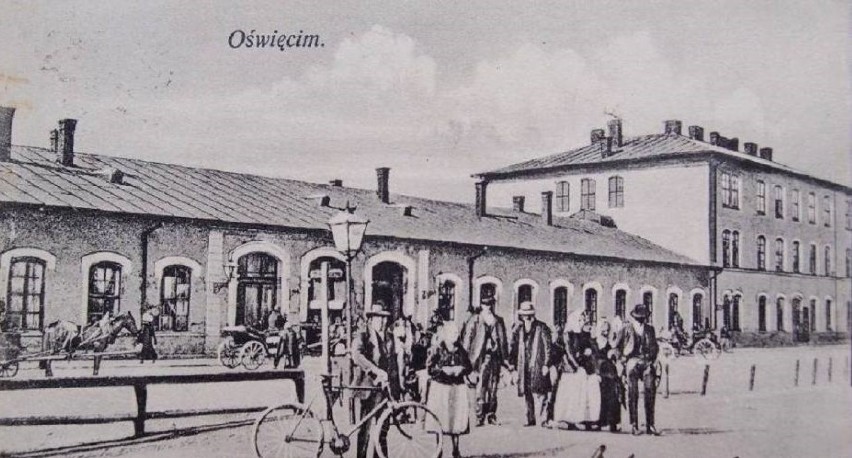 Widok oświęcimskiego dworca z 1915 roku
