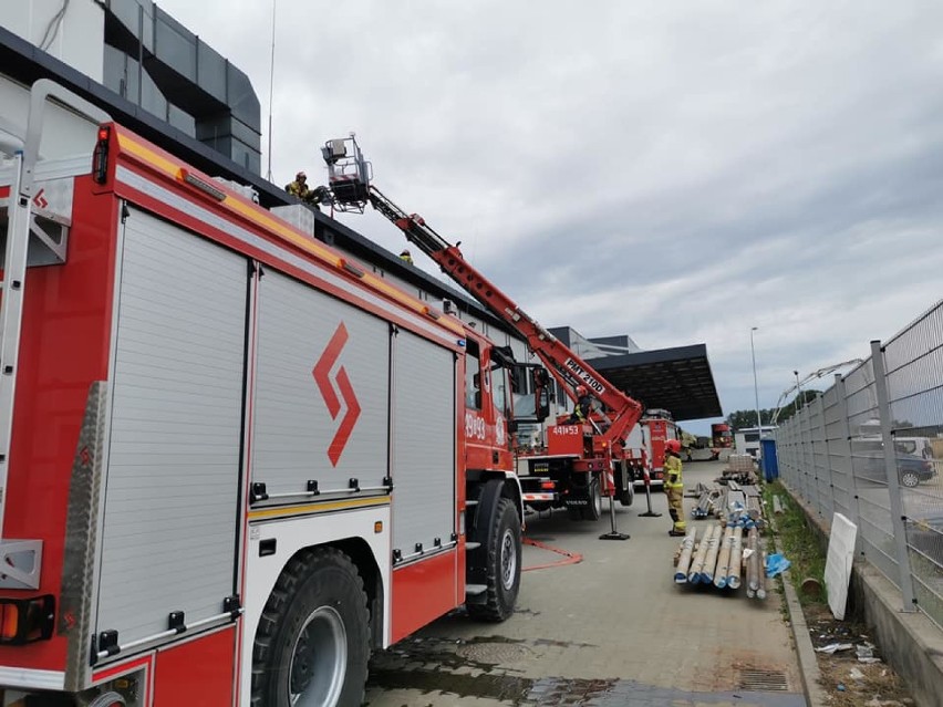 Pożar w zakładzie produkcyjnym Terma w Czaplach w gminie Żukowo