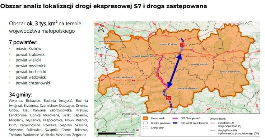 Protestują przeciwko budowie nowej trasy S7 z Krakowa do Myślenic. To ona ma odkorkować Zakopiankę [MAPY]