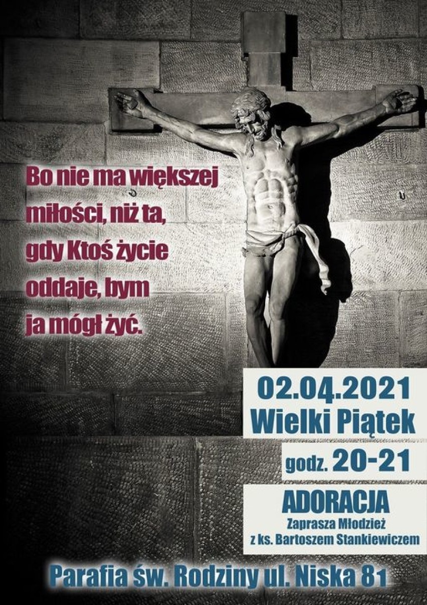 Wielki Czwartek 
Msza św. Wieczerzy Pańskiej o godz. 18:00,...