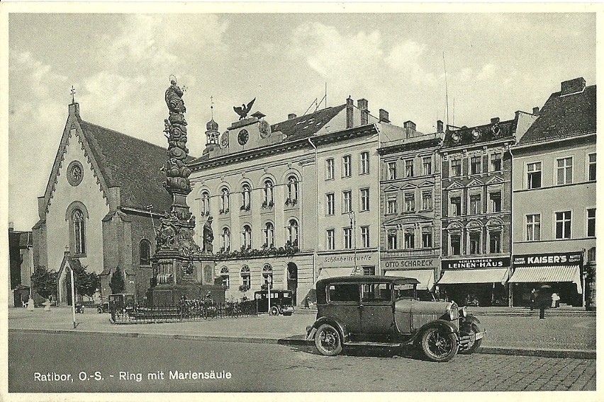 Rynek w Raciborzu przed II wojną światową.