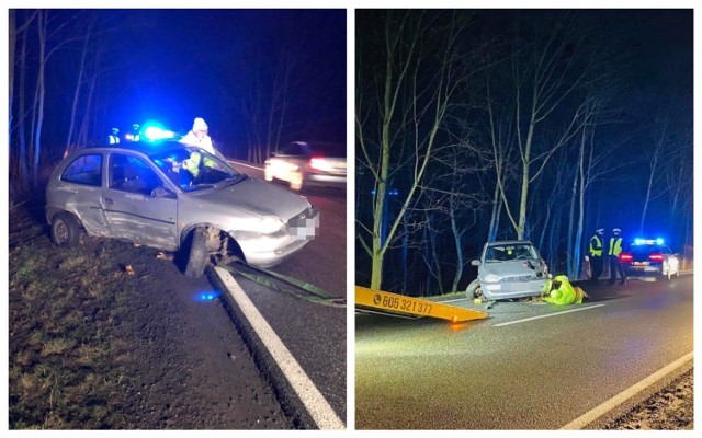 Wypadek opla na drodze Włocławek - Brześć Kujawski