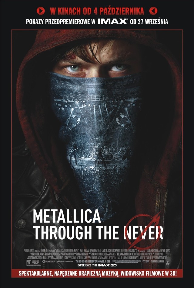 Metallica Through the Never wchodzi do kin - plakat