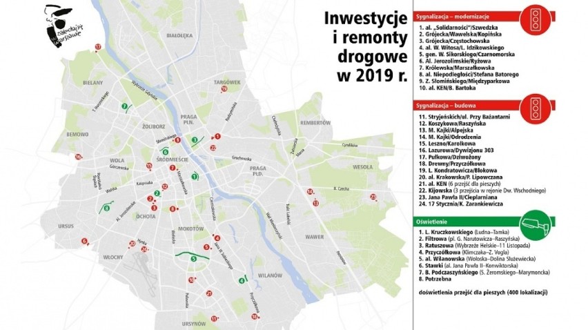 Remonty, Warszawa. W tym roku miasto planuje prawie 1,9 tys....