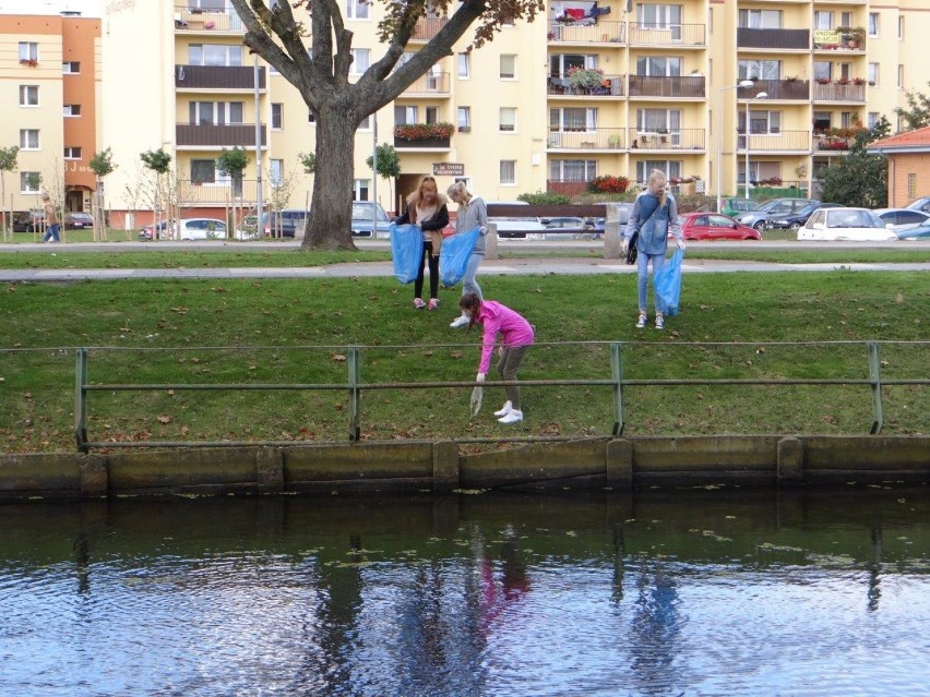 Jesienne sprzątanie rzeki Tuga w Nowym Dworze Gdańskim